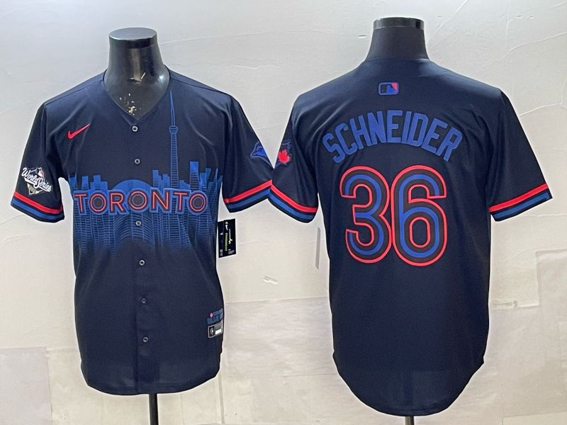 Men 2025 Nike Toronto Blue Jays #36 Schneider Blue Game MLB Jersey 016